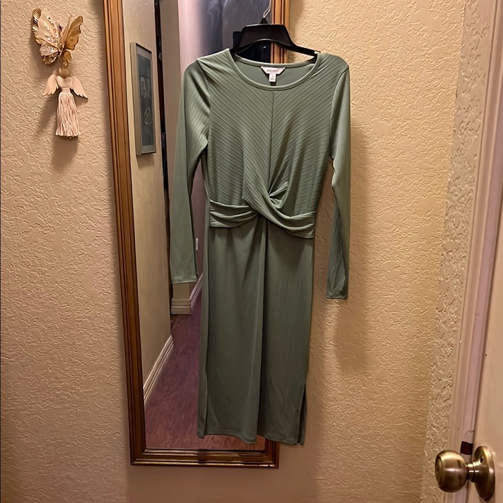 Nine West Green Tie Front Sheath Dress